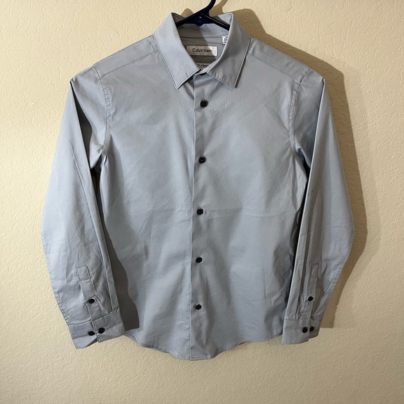 Calvin Klein Other - Calvin Klein Boys Slim Fit Dress Shirt | Size 12 Regular | Gray/Silver | Stretch